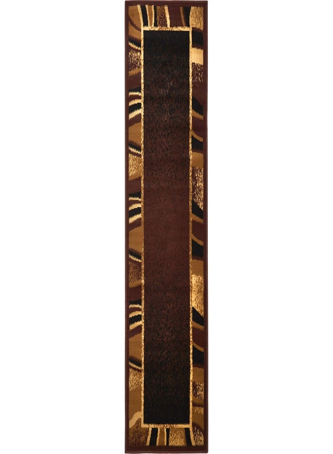 Home Dynamix Premium Rizzy Contemporary Abstract Border Runner Area Rug, Brown/Beige, 1'9"x7'2" - Image 2