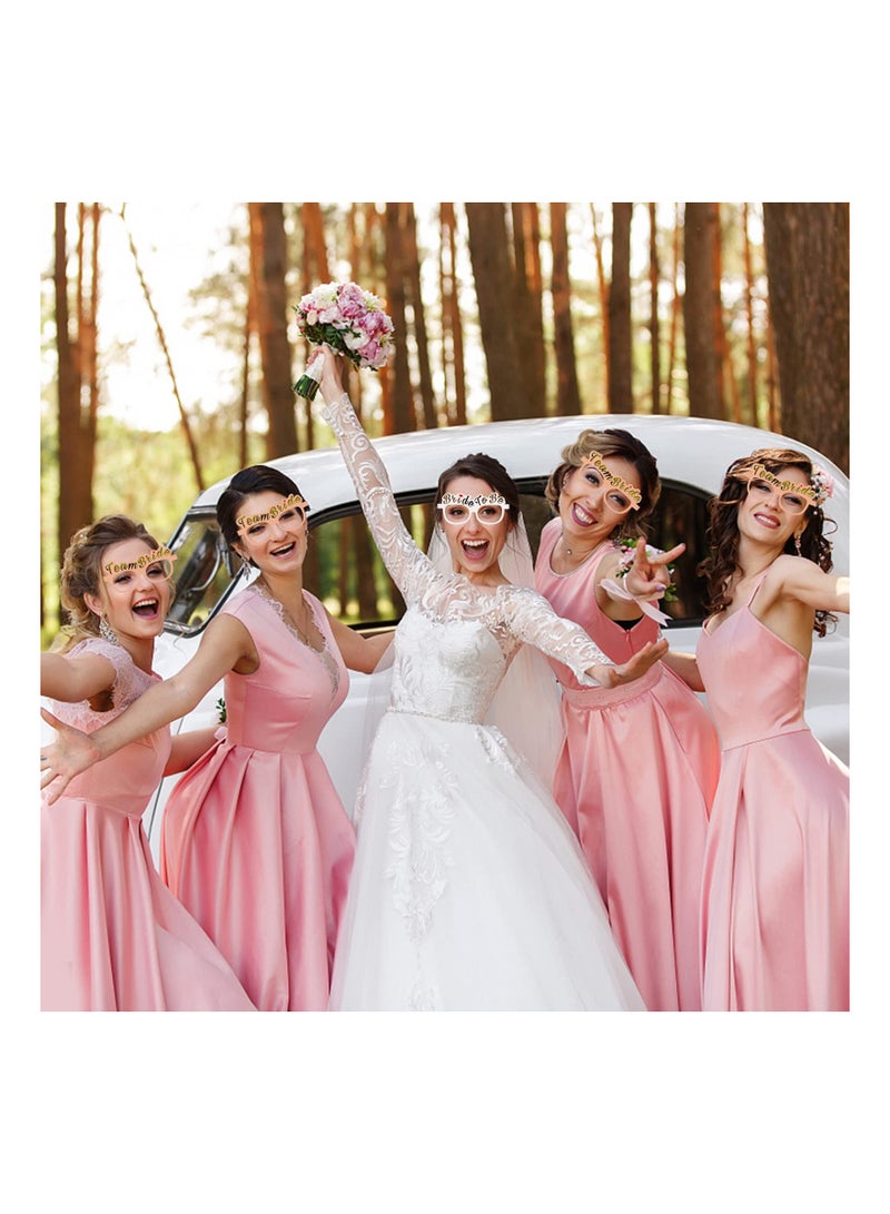 Rose Gold Team Bride Glasses - 16 Pack Hen Party Accessories, Bride-to-Be Glasses, Bachelorette Party Props, Fun Decorations for Hen Do Night Celebrations. - Image 3