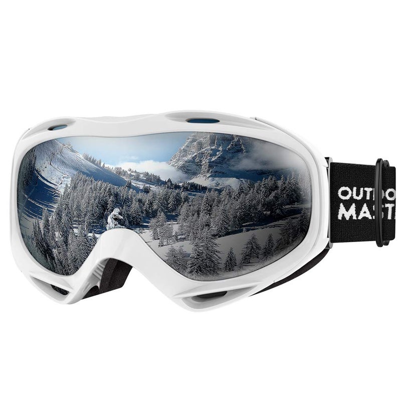 OutdoorMaster OTG Ski Goggles - Over Glasses Ski/Snowboard Goggles for Men, Women & Youth - 100% UV Protection (Stripe Frame + VLT 11.7% Grey Lens) - Image 1