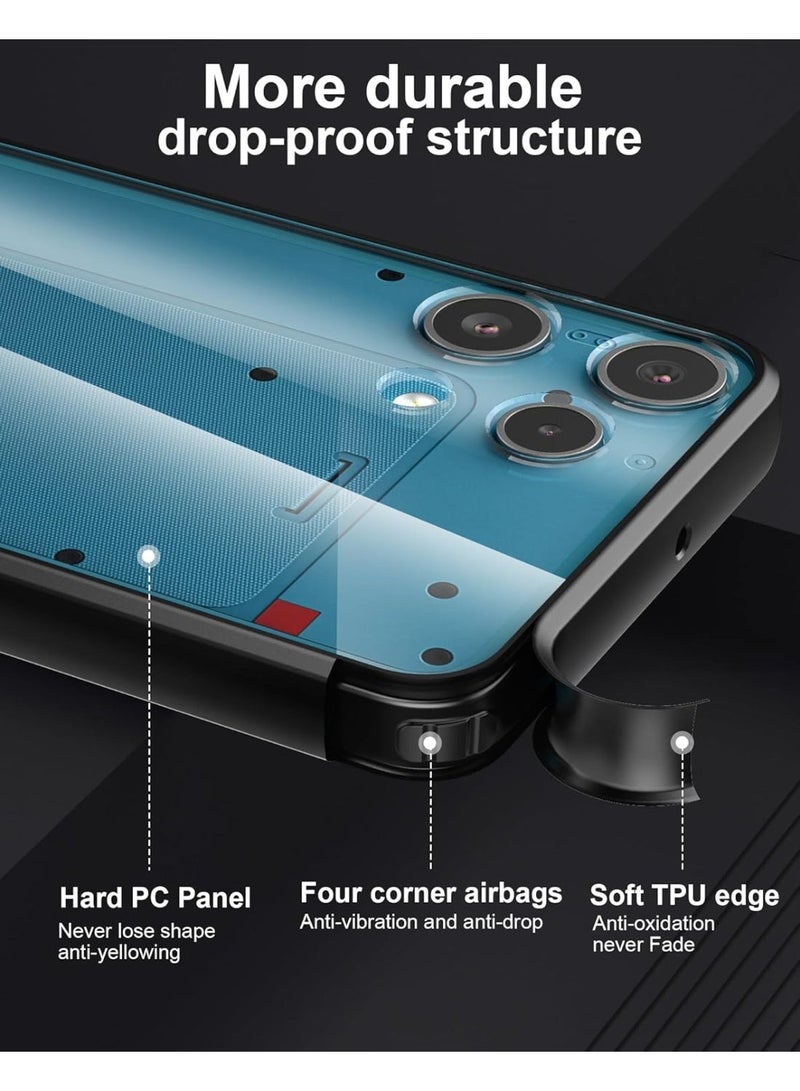 Case for Nothing Phone 3a Lite Shockproof Crystal Clear Hard Back Cover [Anti-Yellowing] Case 360 Degree Protection TPU Bumper Transparent Back Cover Case for Nothing Phone 3a Lite - Image 3