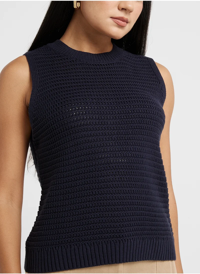 French Connection Crew Neck Vest Cardigan