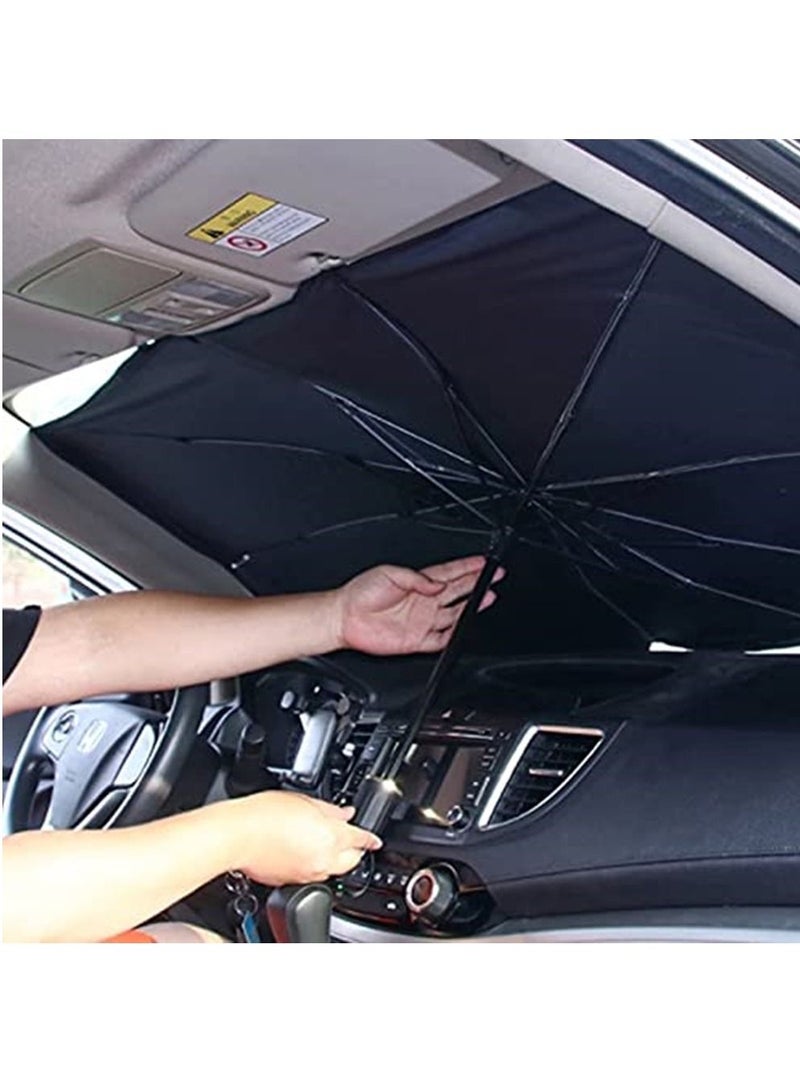 الزجاج الأمامي للسيارة مظلة واقية من الشمس مظلة للسيارة تستخدم للزجاج الأمامي يمكن أن تحافظ على برودة السيارة وكتلة غير تالفة ارتفاع درجة الحرارة فوق البنفسجية غطاء حماية ظلة كبيرة - Image 5