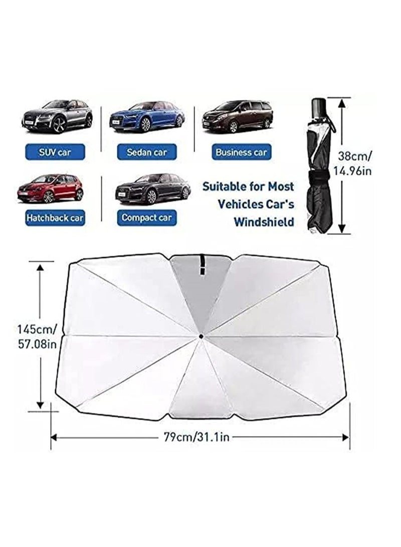 الزجاج الأمامي للسيارة مظلة واقية من الشمس مظلة للسيارة تستخدم للزجاج الأمامي يمكن أن تحافظ على برودة السيارة وكتلة غير تالفة ارتفاع درجة الحرارة فوق البنفسجية غطاء حماية ظلة كبيرة - Image 3