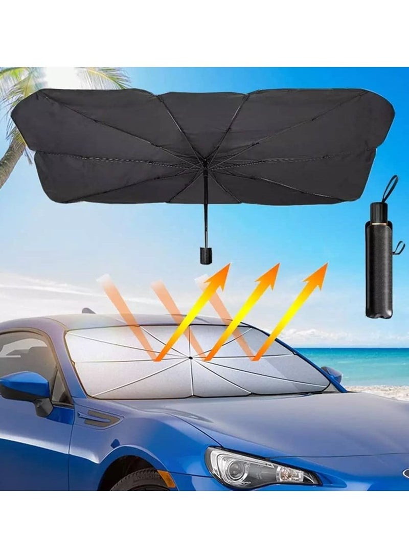 الزجاج الأمامي للسيارة مظلة واقية من الشمس مظلة للسيارة تستخدم للزجاج الأمامي يمكن أن تحافظ على برودة السيارة وكتلة غير تالفة ارتفاع درجة الحرارة فوق البنفسجية غطاء حماية ظلة كبيرة - Image 1