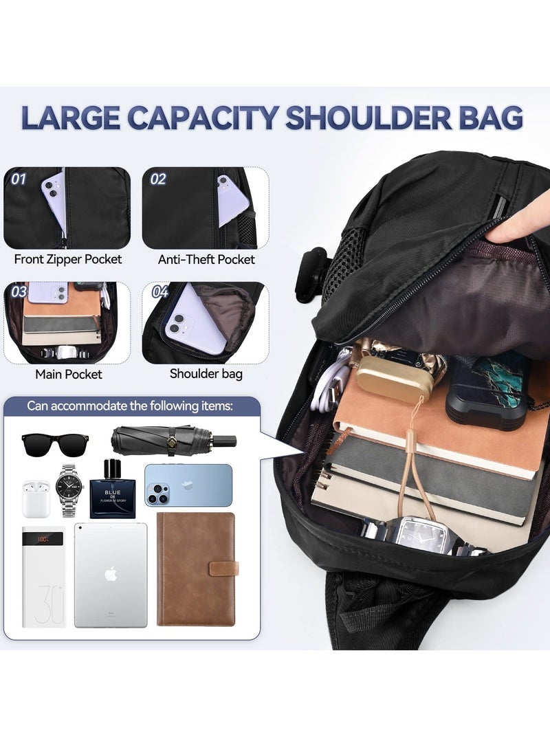 Y&D Sling Bags for Men, Chest Bag Crossbody Men/Women with USB Charging Port, Cell Phone Holder Sport Daypack Men Women Cycling Hiking Camping Traveling - Image 4