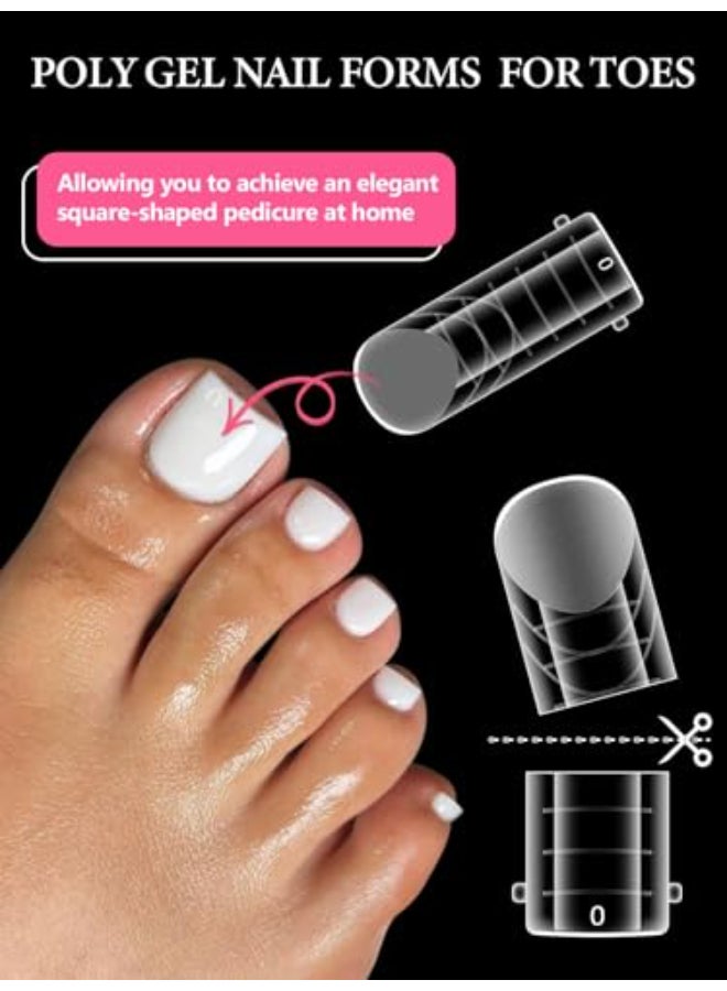 EBANKU Poly Gel Toenail Kit Toe Dual Nail Forms Reusable Poly Gel Nail Kit for Toe Nail Extension Gel Press on Toe Nail Tips Poly Gel Toenail Forms for Women Pedicure Tools 120PCS 120 Sizes - Image 3