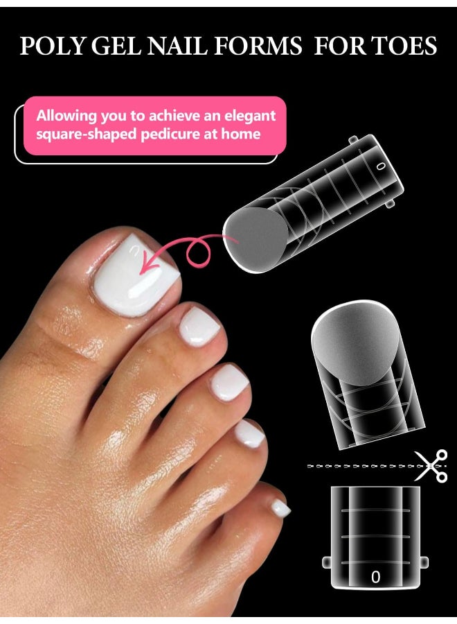 EBANKU Poly Gel Toenail Kit Toe Dual Nail Forms Reusable Poly Gel Nail Kit for Toe Nail Extension Gel Press on Toe Nail Tips Poly Gel Toenail Forms for Women Pedicure Tools 120PCS 120 Sizes - Image 4