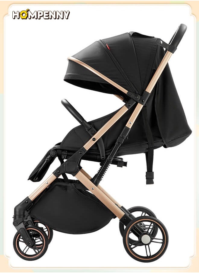 Hompenny - Lightweight Travel Baby Stroller with Cup Holder｜Premium Design｜Four-Wheel Suspension｜One-Hand Foldable and Cabin-Approved｜Multi-Angle Adjustment｜Supports up to 60kg｜Suitable for 0–6 Years - Image 1