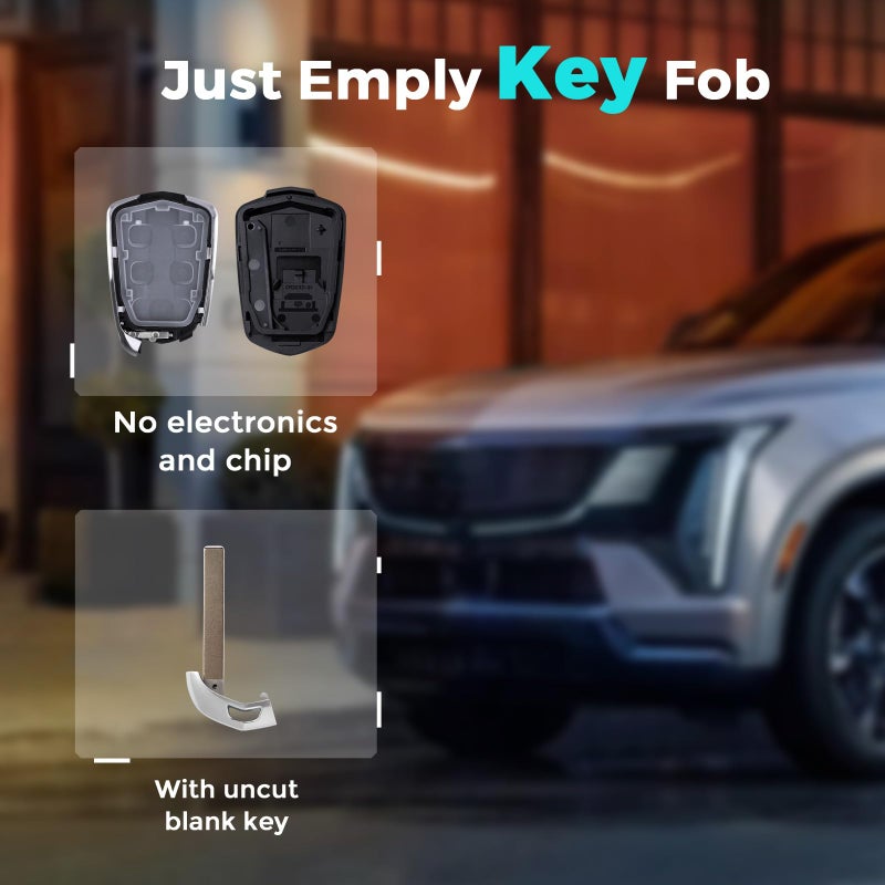 HelloAuto Key Fob Cover Shell Case Replacement Fits for Cadillac 2014 2015 2016 2017 2018 2019 2020 2021 2022 2023 XT5 ATS CTS SRX XTS Escalade Keyless Entry Remote 5-Buttons Key Case(HYQ2AB, HYQ2EB) - Image 3