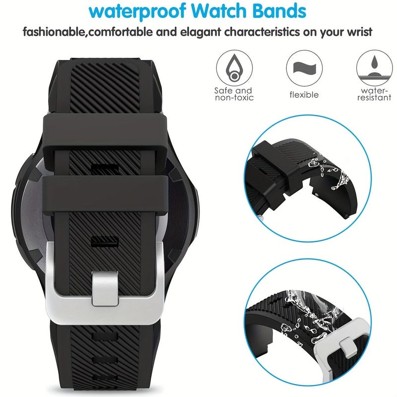 حزام بديل لساعة ذكية متعدد الألوان مقاس 22 ملم (حزام فقط) مناسب لـ Samsung Gear S3 و Gear 2 و Garmin Vivoactive حزام ساعة رياضي للرجال والنساء - Image 2