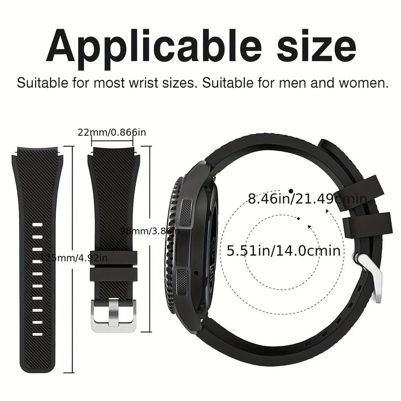 حزام بديل لساعة ذكية متعدد الألوان مقاس 22 ملم (حزام فقط) مناسب لـ Samsung Gear S3 و Gear 2 و Garmin Vivoactive حزام ساعة رياضي للرجال والنساء - Image 4