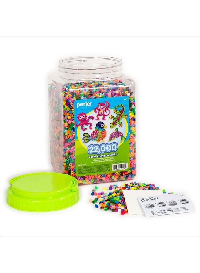 Perler 17000 Assorted Bulk Fuse Beads Set with Storage Jar for Arts and Crafts, Multicolor, 22000 pcs - Image 3