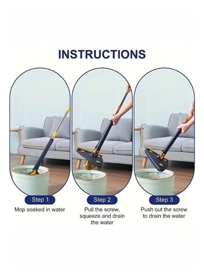 Denix Adjustable 360-degree triangular cleaning mop with automatic water wringing - Image 4