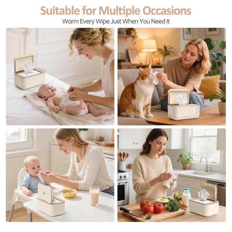 Chefhandy Baby Wipe Warmer & Wet Wipes Dispenser, 3-Mode Temperature Control, Large Capacity, Even Heating, Silent Operation for Babies & Adults, Yellow - Image 5