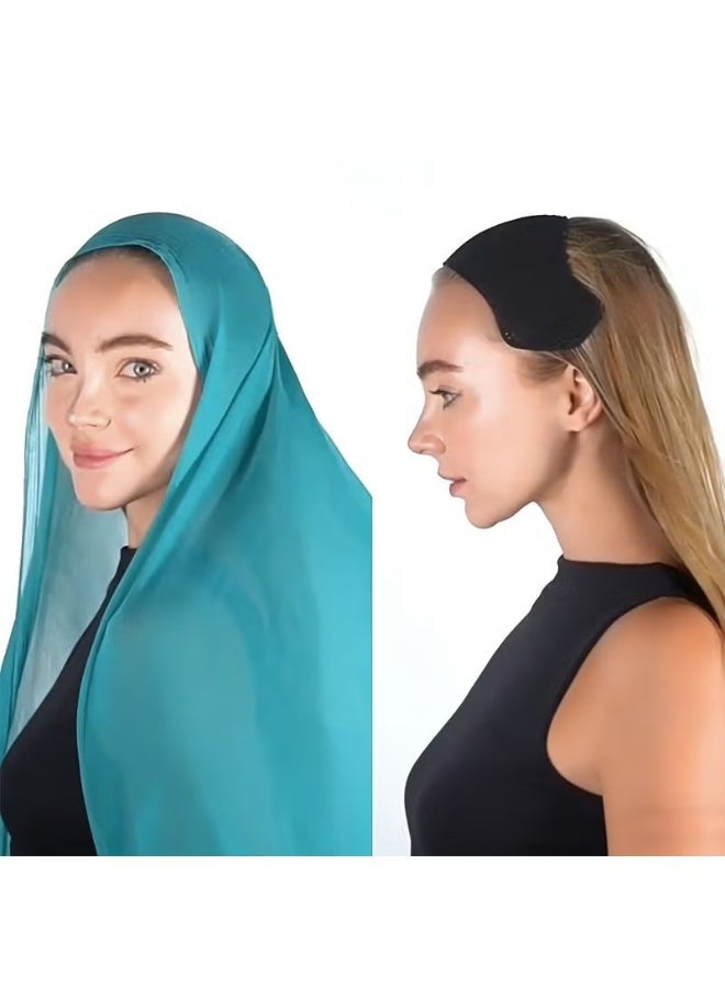 وشاح من الشاش الأسود، قبعة بسيطة، عصابة رأس، مثبت للشعر، إكسسوار للرأس، قابل للتهوية، لتصفيف الشعر - Image 3