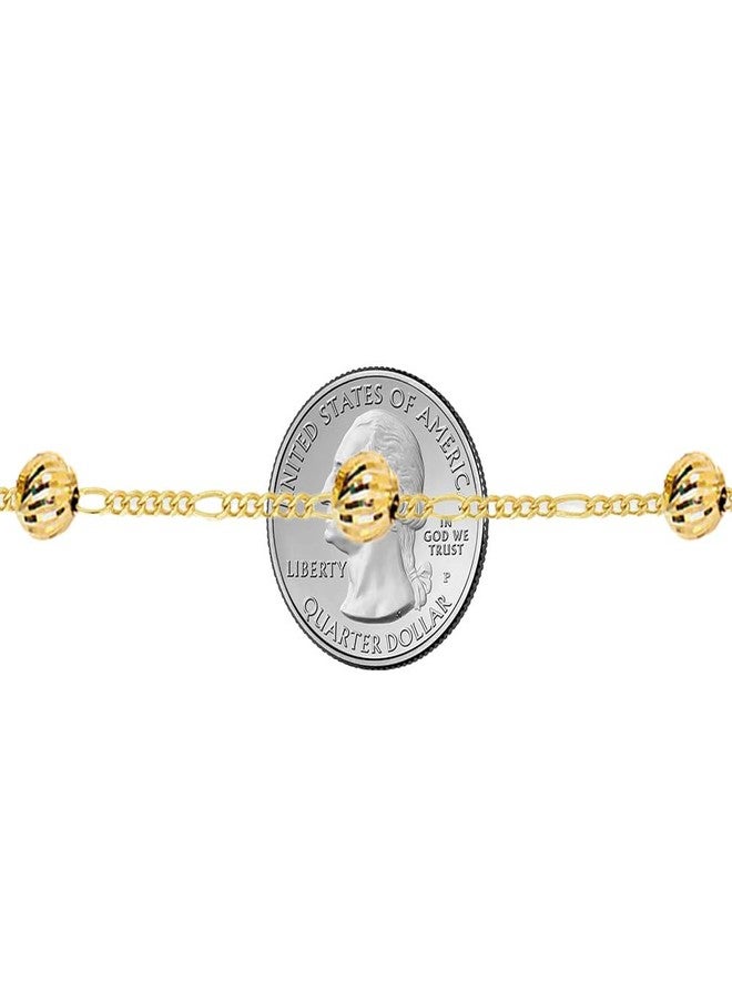 Savlano 14K Gold Plated 8MM Beaded Rosary Crucifix Cross Charm Bracelet for Women Religious Jewelry Comes in Gold-Rose-Silver with a Gift Box - Image 3