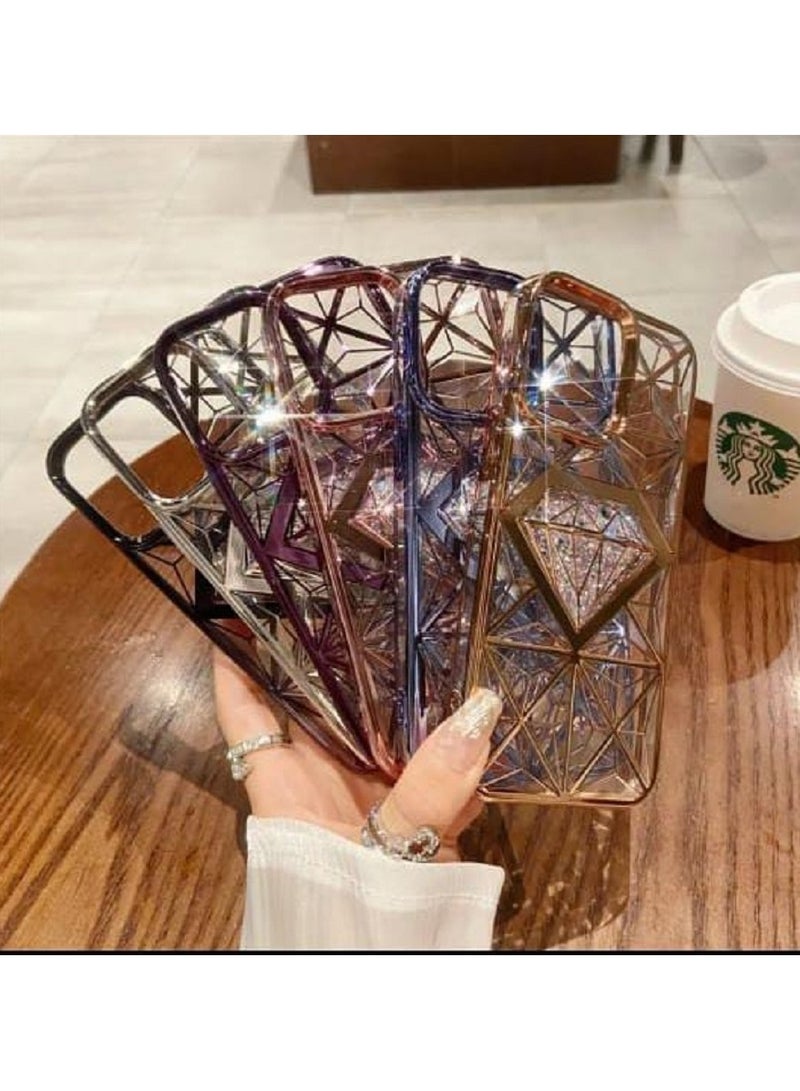 Undefined Transparent Cyan Back Cover For IPhone 15 Pro With A Diamond Shape - Image 2