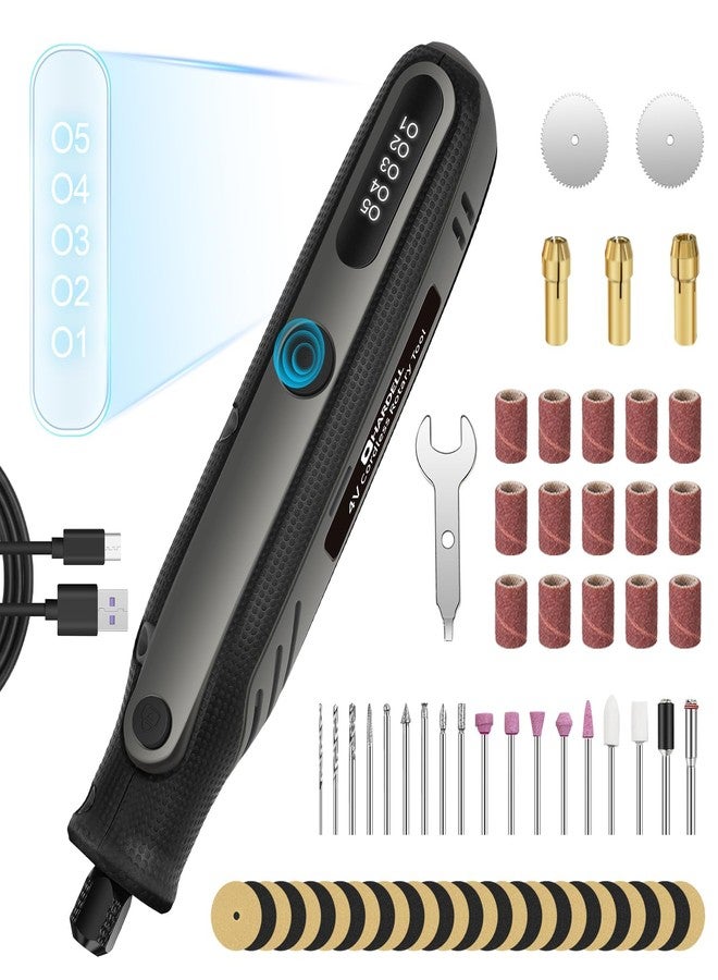 HARDELL Mini Cordless Rotary Tool 4V, 5-Speed Rotary Tool Kit with 86 Accessories, Power Rotary Tool for Cutting, Engraving, Sanding, Drilling, Polishing, Small Wood Carving tool or DIY Crafts(Black) - Image 1