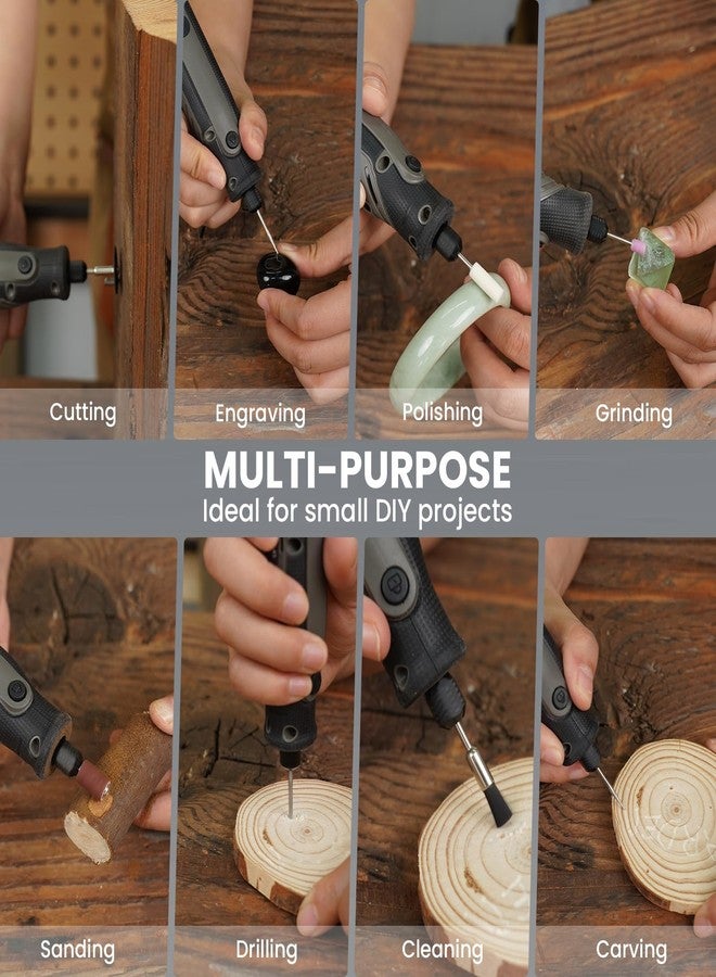 HARDELL Mini Cordless Rotary Tool 4V, 5-Speed Rotary Tool Kit with 86 Accessories, Power Rotary Tool for Cutting, Engraving, Sanding, Drilling, Polishing, Small Wood Carving tool or DIY Crafts(Black) - Image 4