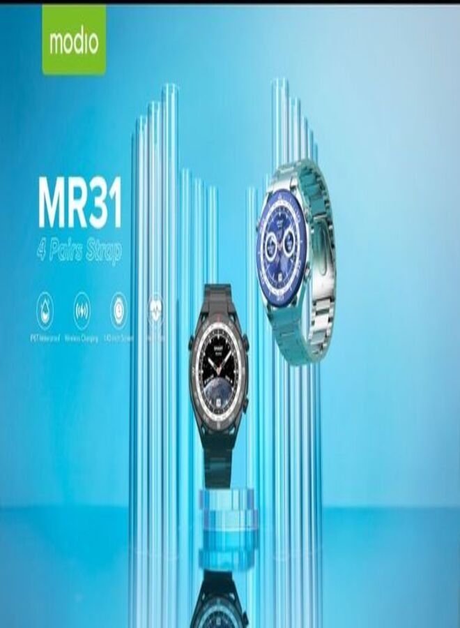 موديو Modio MR31 Smartwatch IP67 شحن لاسلكي مقاوم للماء 1.43 بوصة معدل ضربات القلب - متعدد الألوان - Image 5