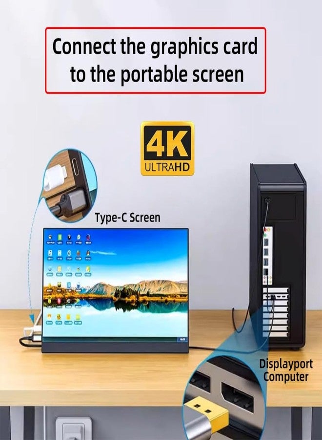 NFHK Displayport to USB C Cable 4k@60hz with USB Power Supply Support Touch Display for Host Connected to Portable Screen/VR Glasses 6.56FT/2.0M - Image 4
