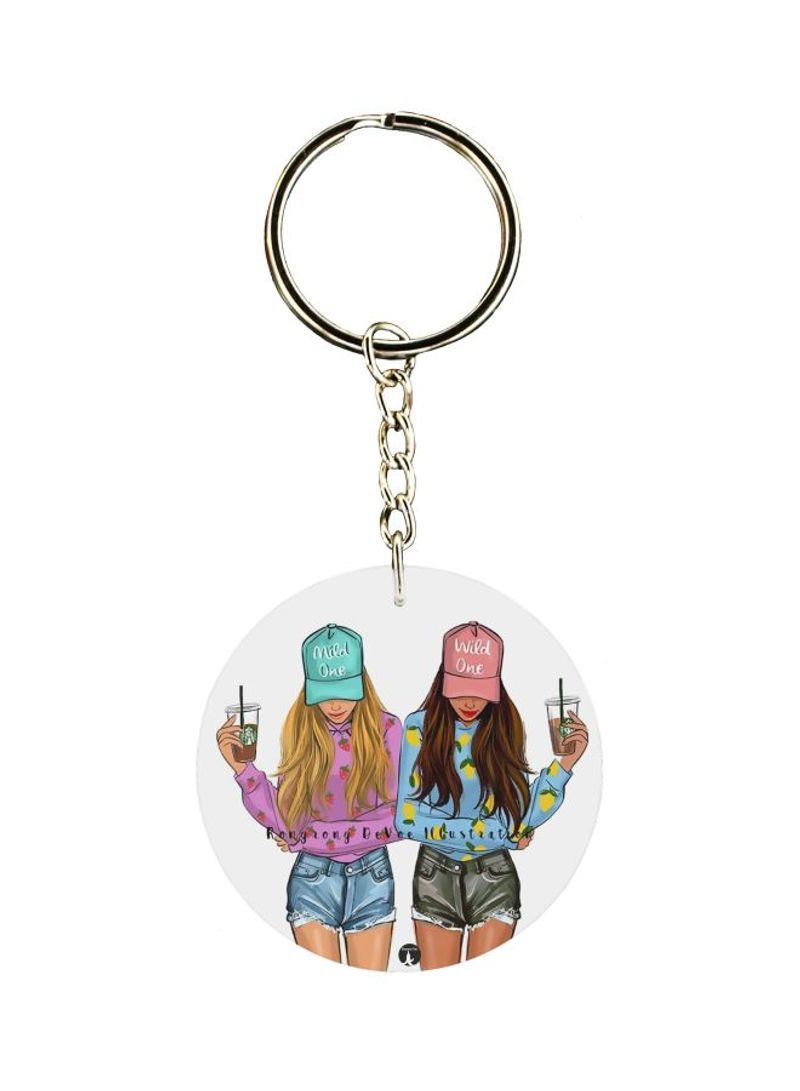 RKN Single Sided Girl Printed Keychain