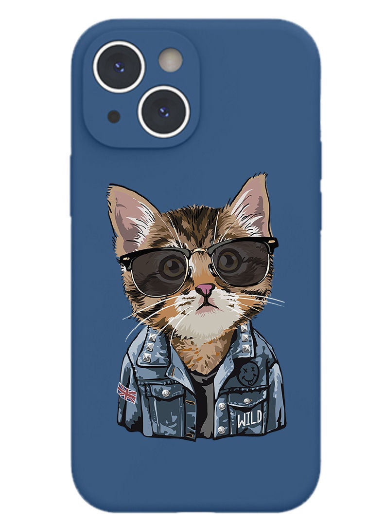 Theodor Protective Slim Fit Case Liquid Silicone Cover with Full Body Protection Anti-Scratch Shockproof Case For iPhone 13 Blue  - Sweet Summer Time  - Image 1