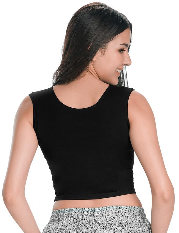 VSTAR Sleeveless Round Neck Blouse Black - Image 3