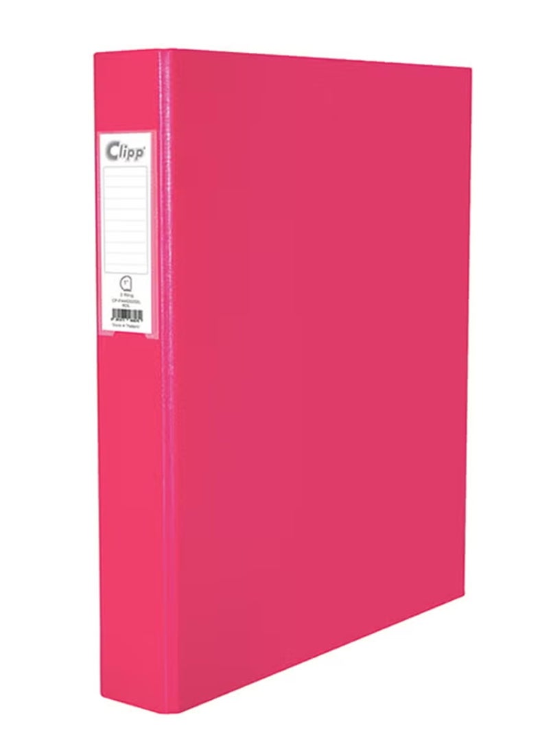 CLIPP A4 Size D-ring Binder With Two Rings 1 Inch Width Pink 