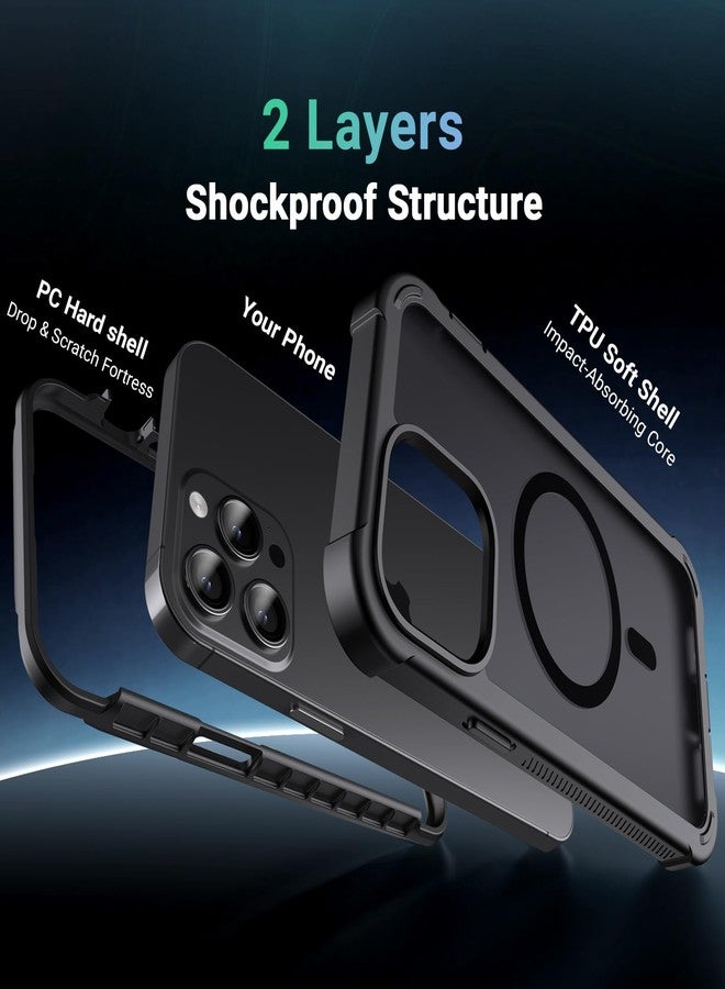 jaroco for iPhone 13 Pro case, with [Compatible with MagSafe][Military Grade Drop Protection][Heavy Duty Protection][Non-Slip][Shockproof] with 2-Layer Durable Bumper Phone Case 6.1''-Black - Image 2