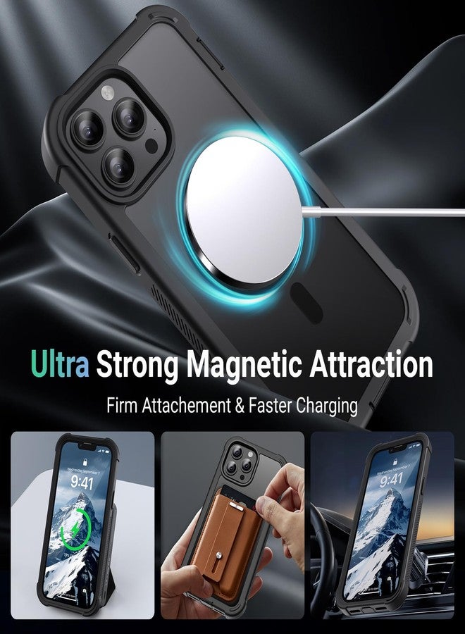 jaroco for iPhone 13 Pro case, with [Compatible with MagSafe][Military Grade Drop Protection][Heavy Duty Protection][Non-Slip][Shockproof] with 2-Layer Durable Bumper Phone Case 6.1''-Black - Image 3
