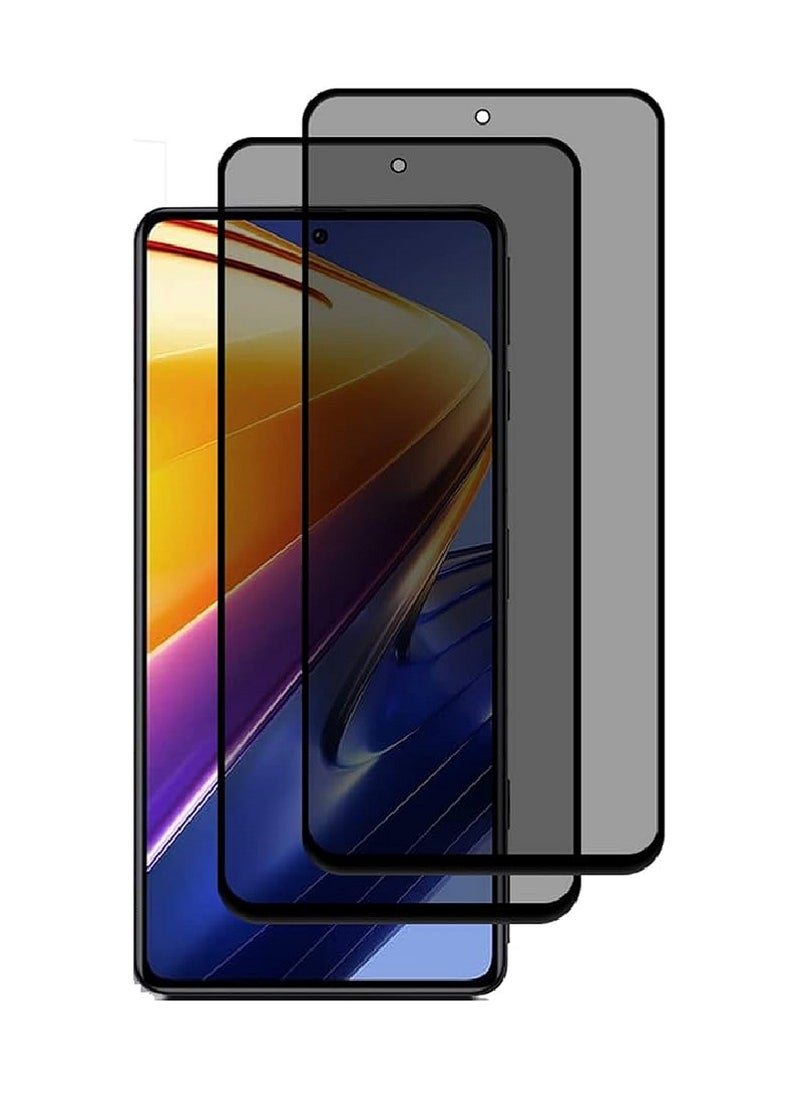 Super 2 Pieces Tempered Glass Screen Protector Anti-Spy Privacy Designed For Xiaomi Poco F4 Full Screen Coverage And Bubble Free - Image 1