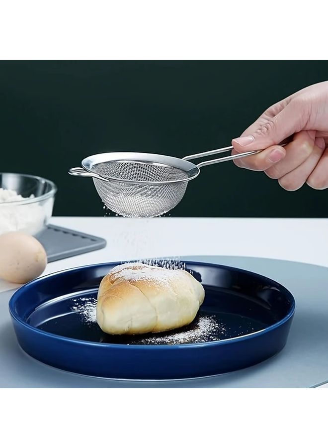 Stainless Steel Fine Mesh Colander Set With Soup Spoon 3 Sizes 3.15 4.72 6.3 Inch - Image 4