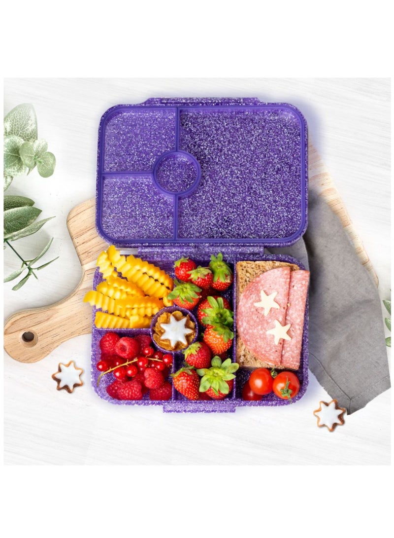 ESSEN Tritan Bento Lunch Box for Kids Girls - Purple Glitter Unicorn - Image 5