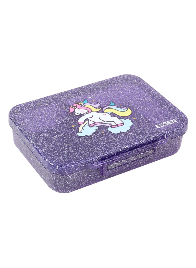 ESSEN Tritan Bento Lunch Box for Kids Girls - Purple Glitter Unicorn - Image 2