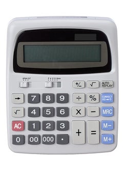 Generic High quality desktop calculator  , 14-Digits & Two Power Big Number LCD Display Durable Plastic Key , shift back 120 Steps , auto power off for offices, accountants, and personal use at home or school - White 