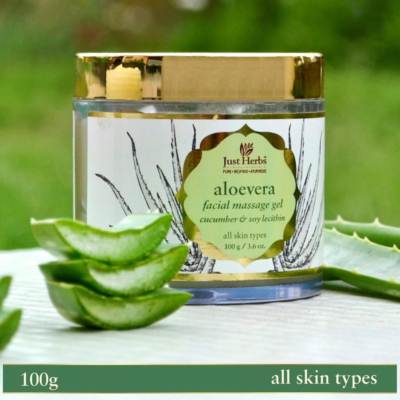 Just Herbs Aloe Vera Facial Massage Gel, 100g - Image 1