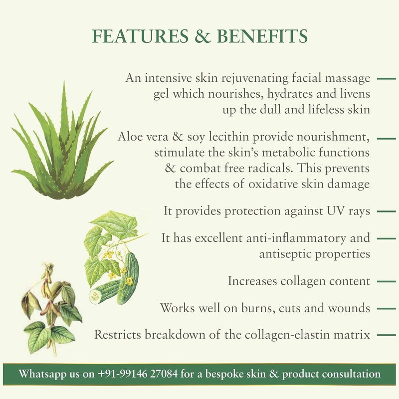 Just Herbs Aloe Vera Facial Massage Gel, 100g - Image 2