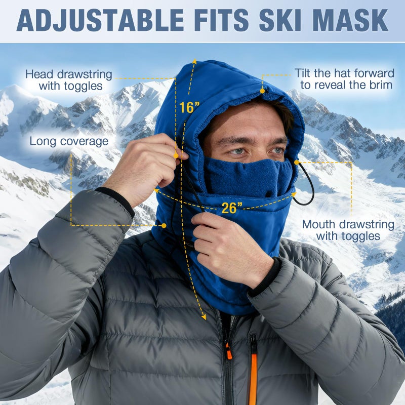 Goocoz Winter Balaclava Ski Mask for Men, Windproof Beanie Hat Therma Fleece Hood, Winter Snow Gear for Outdoor, Motorcycle Skiing - Image 4