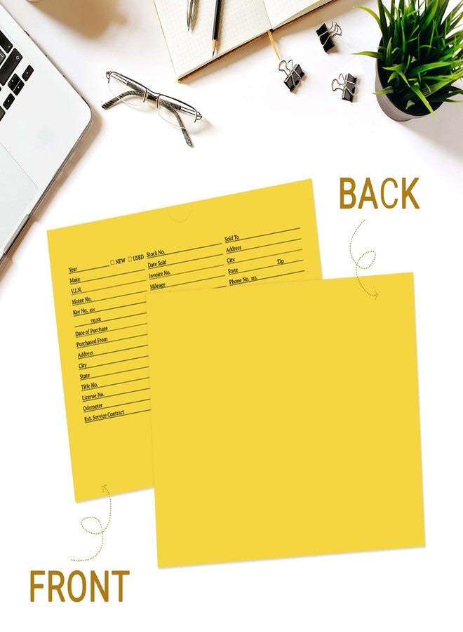 suituts 100 Pack Vehicle Deal Jackets for Dealerships, 9X12 Inch, Yellow - Image 4