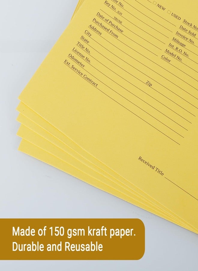 suituts 100 Pack Vehicle Deal Jackets for Dealerships, 9X12 Inch, Yellow - Image 3