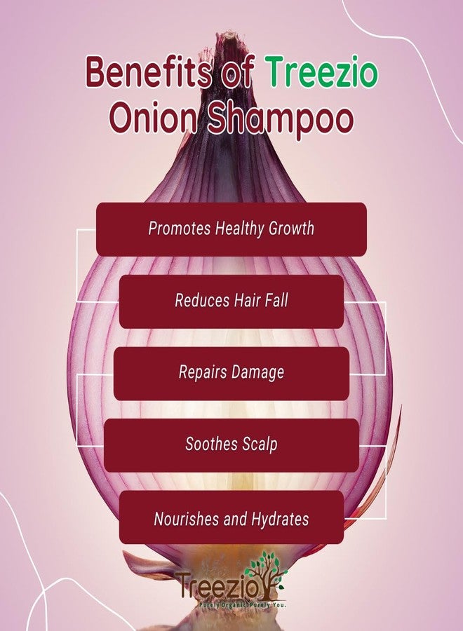Treezio Onion Oil & Plant Keratin Shampoo - for Hair fall Control & Hair Growth | No Paraben No Silicones | For Men & Women (500.00 ml (Pack of 1)) - Image 2