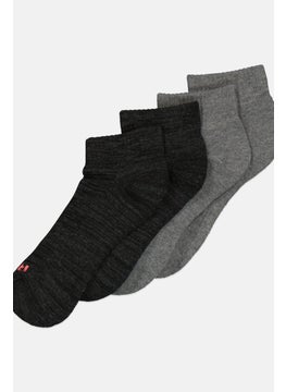 Reebok Women 6 Pairs Brand Logo Quarter Socks, Grey  - Image 2