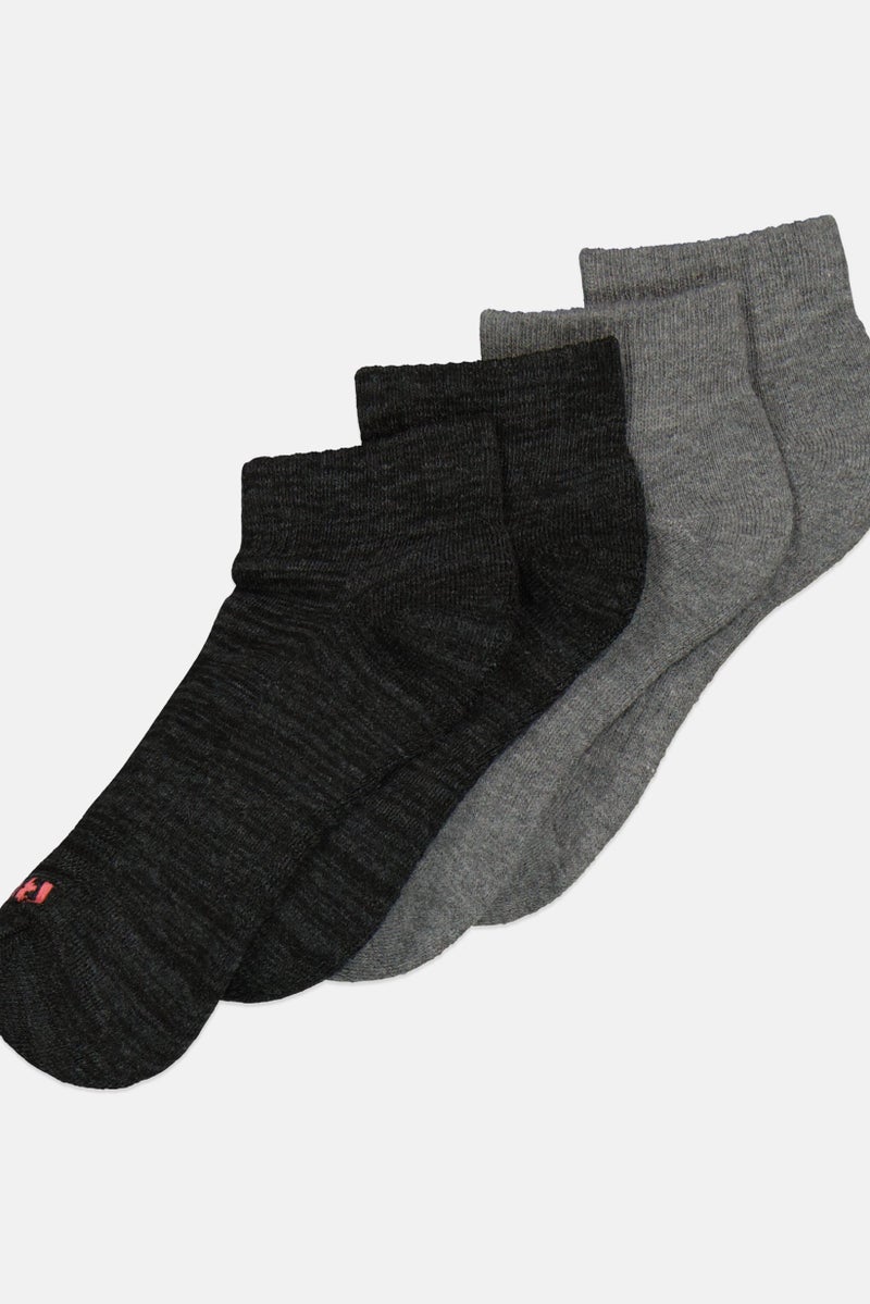 Reebok Women 6 Pairs Brand Logo Quarter Socks, Grey - Image 2