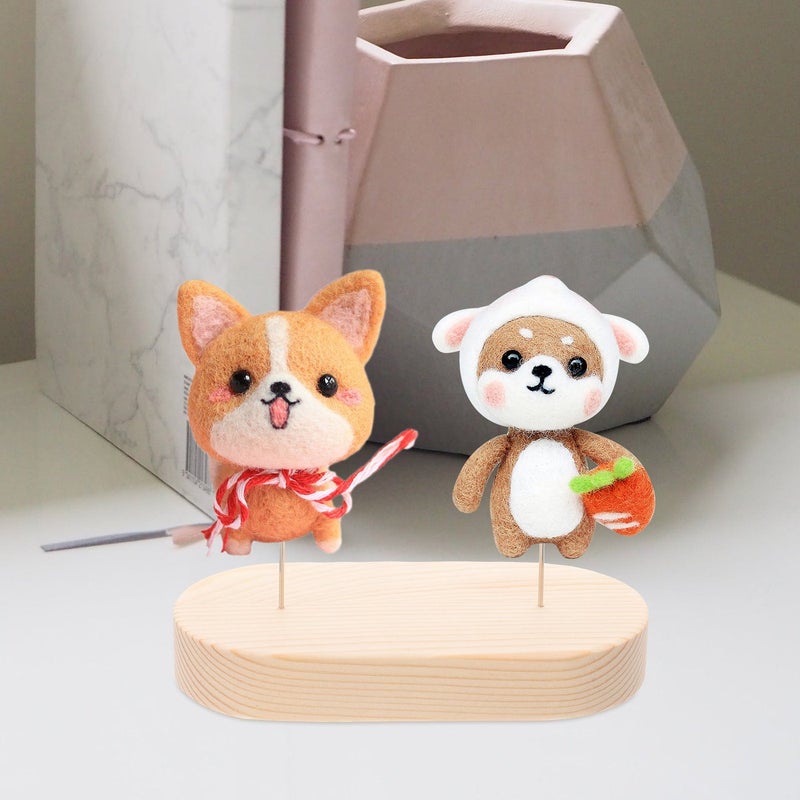 Doll Stand Wood Base Doll Stands Felting Doll Display for Felting Animal Dolls - Image 3
