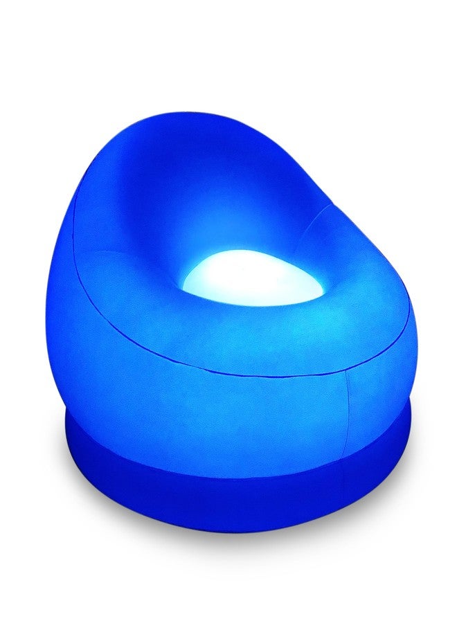 Air Candy كرسي Air Candy القابل للنفخ بإضاءة LED وجهاز تحكم عن بعد - كرسي استرخاء مضيء متغير الألوان للاستخدام الداخلي والخارجي، كرسي عائم مقاوم للماء للمسبح والفناء والسكن الجامعي والحفلات، يتحمل وزنًا يصل إلى 113 كجم - Image 1