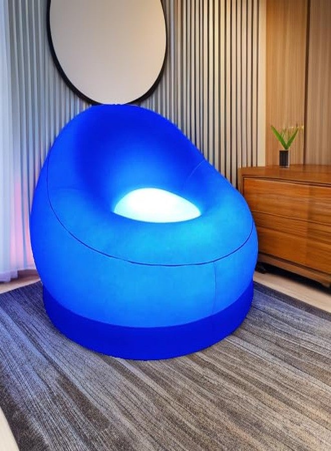 Air Candy كرسي Air Candy القابل للنفخ بإضاءة LED وجهاز تحكم عن بعد - كرسي استرخاء مضيء متغير الألوان للاستخدام الداخلي والخارجي، كرسي عائم مقاوم للماء للمسبح والفناء والسكن الجامعي والحفلات، يتحمل وزنًا يصل إلى 113 كجم - Image 5