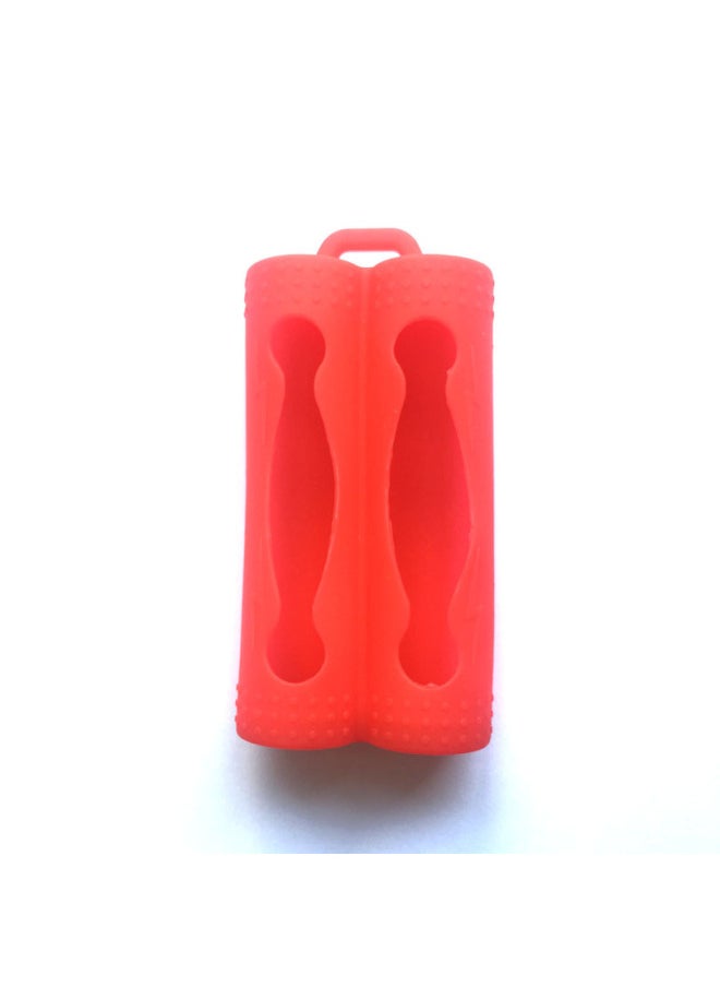 Generic - Double-section 18650 Double-section Battery Silicone Case Power Lithium Battery Case Double-Section Anti-drop Collision Anti-short Circuit-Color:Red 18650 Double Battery Silicone Case - Image 1