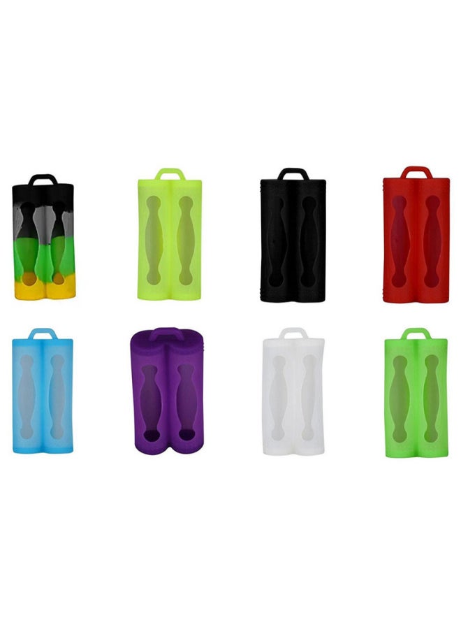 Generic - Double-section 18650 Double-section Battery Silicone Case Power Lithium Battery Case Double-Section Anti-drop Collision Anti-short Circuit-Color:Red 18650 Double Battery Silicone Case - Image 1