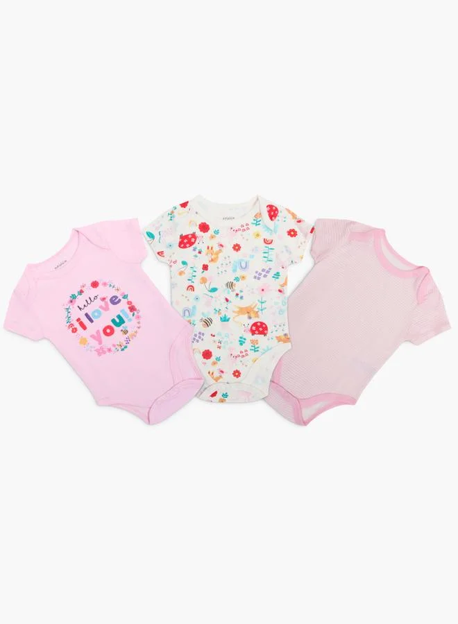 Luna & Lily Pack pf 3 - Printed Short Sleeve Bodysuit